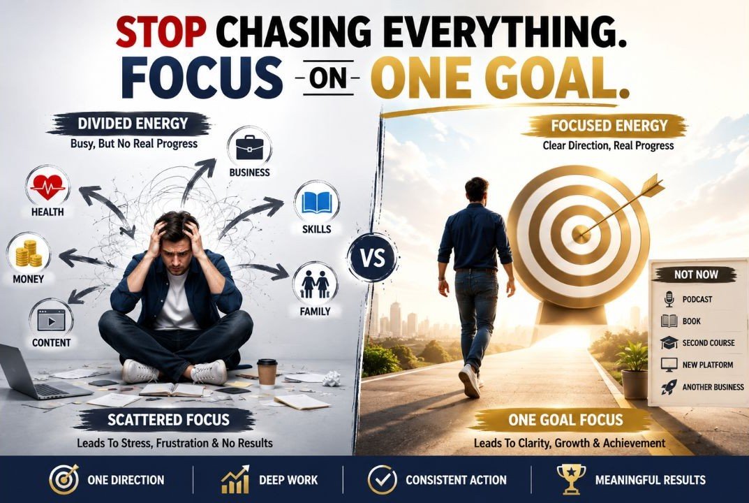 Comparison of focusing on one goal versus pursuing multiple goals at the same time