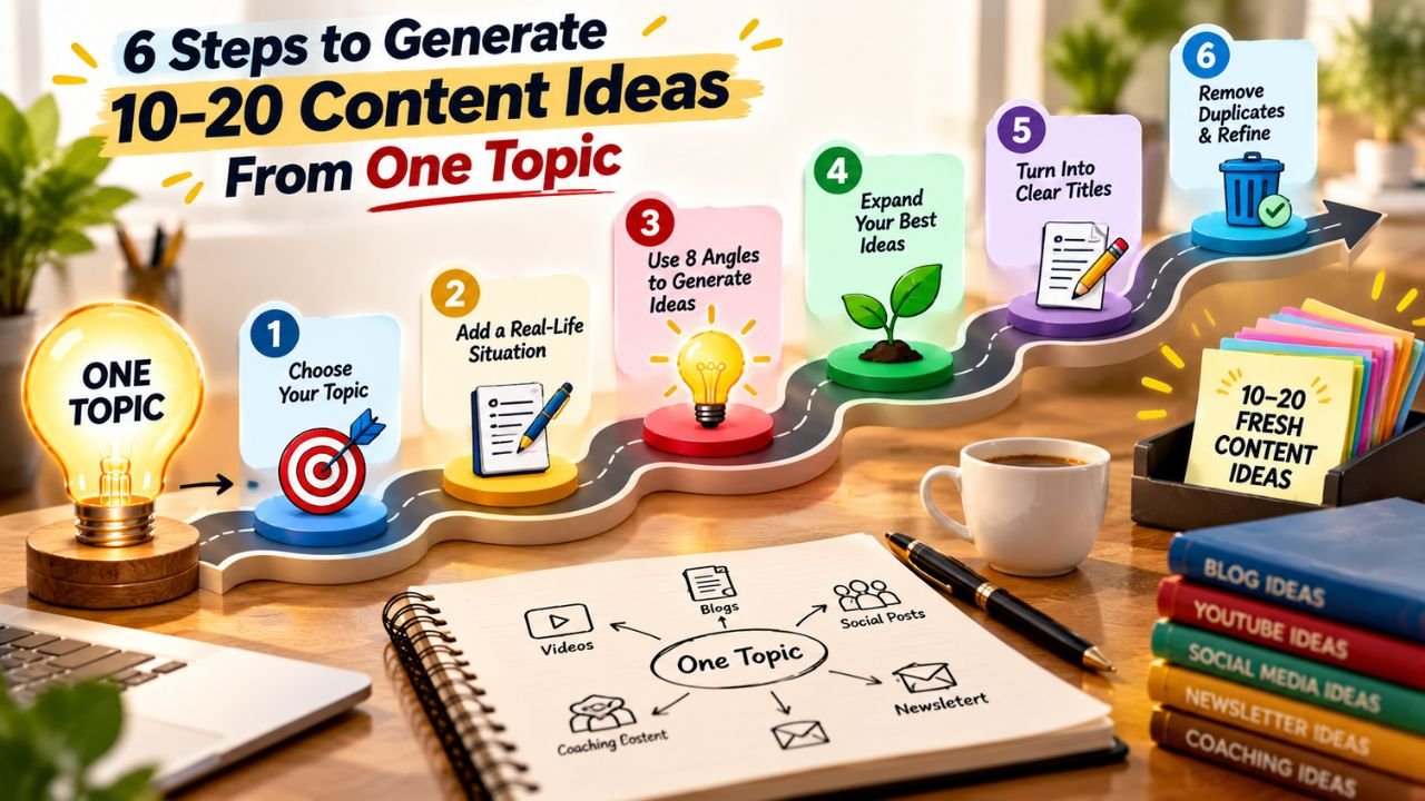 6 Steps to Generate 10–20 Content Ideas From One Topic